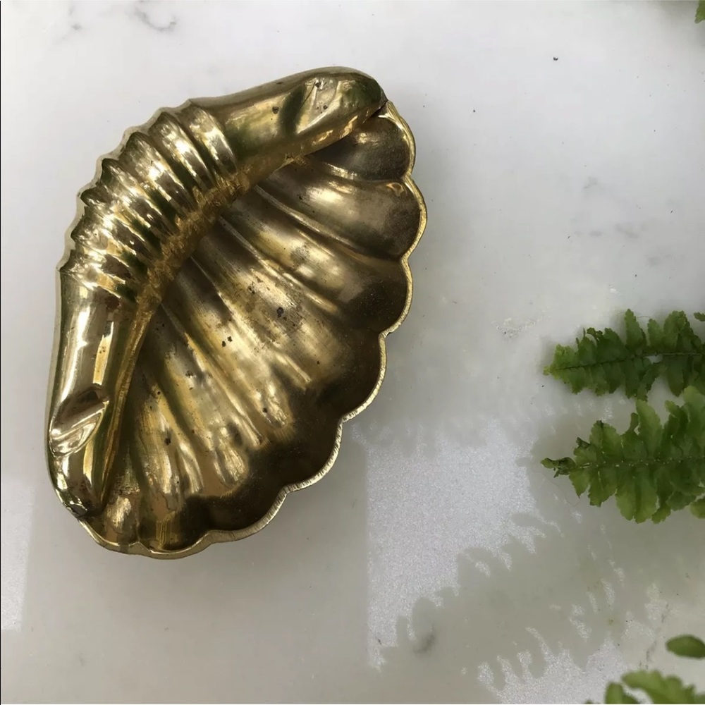 Golden Brass Seashell Small Dish